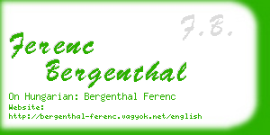 ferenc bergenthal business card